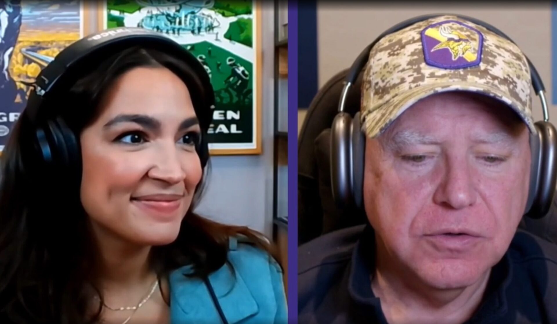 Watch Walz & AOC Pander to Male Voters in the Cringiest Video of the Year